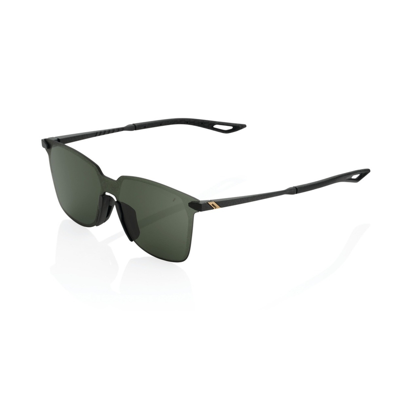 100% LEGERE SQUARE Matte Black fekete napszemüveg (zöld lencsével)