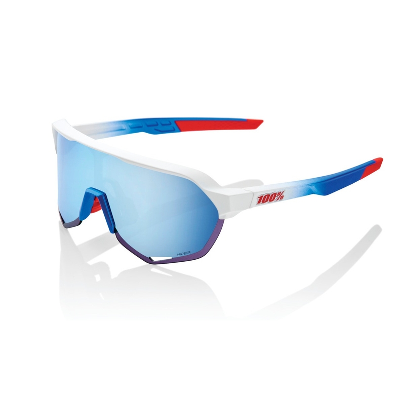 100% S2 TotalEnergies Team Matte piros-kék-fehér napszemüveg (HIPER kék lencsék)