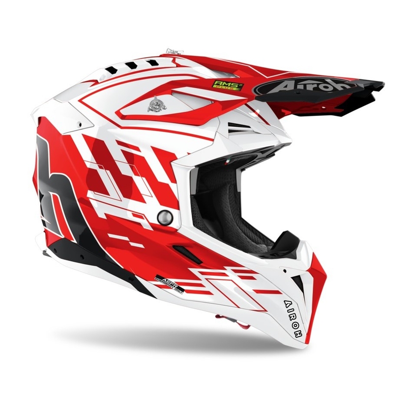 Motocross Sisak Airoh Aviator 3.0 Rampage 2021 piros-fehér kiárusítás