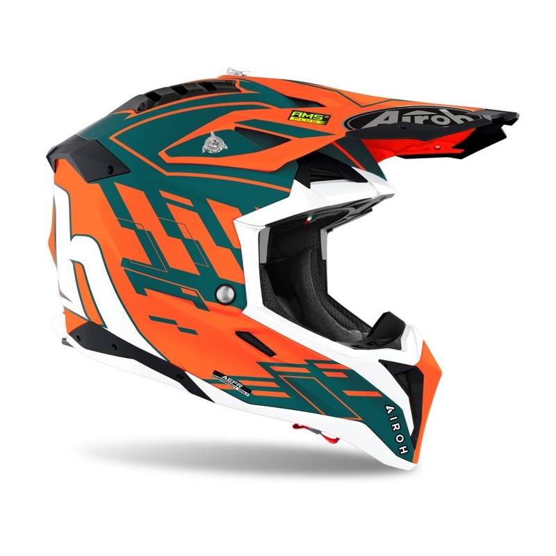 Motocross Sisak Airoh Aviator 3.0 Rampage 2021 Narancssárga-szürke-fehér