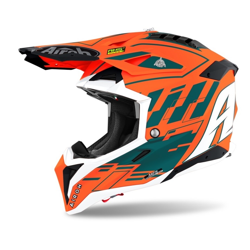 Motocross Sisak Airoh Aviator 3.0 Rampage 2021 Narancssárga-szürke-fehér