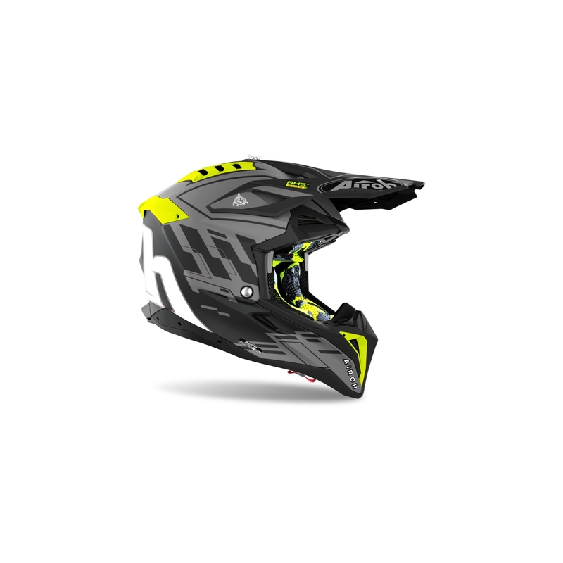 Motocross Sisak Airoh Aviator 3.0 Rampage 2021 fekete-szürke-fluo sárga kiárusítás