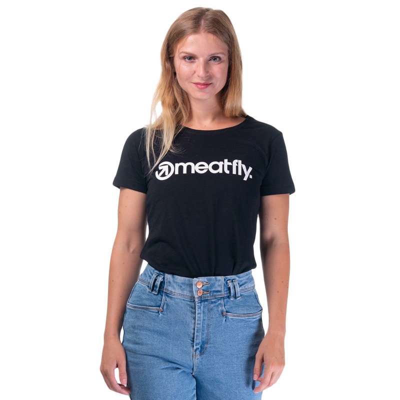 Meatfly Ladies MF Logo női póló fekete kiárusítás