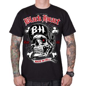 Black Heart Skull Bones férfi póló fekete kiárusítás