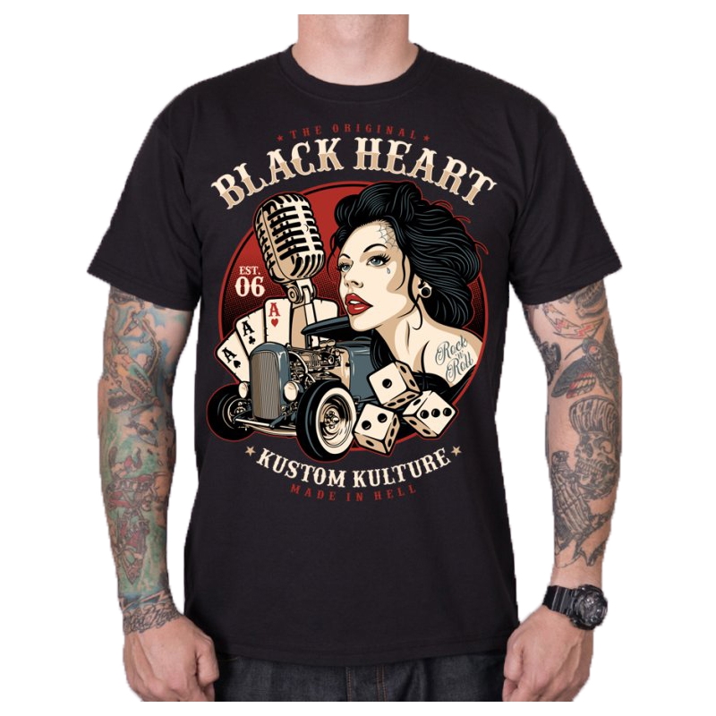 Black Heart Victoria férfi póló fekete kiárusítás