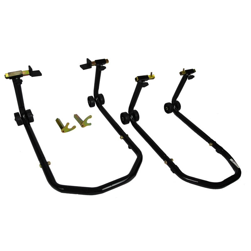 Elülső és hátsó motorállvány készlet kerekekkel - fekete - II. minőség