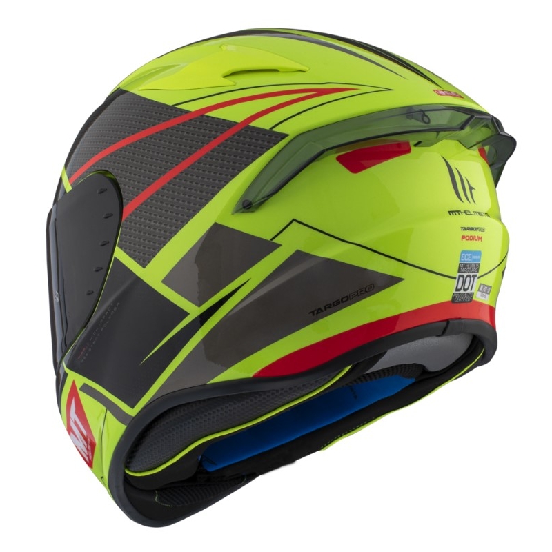 MT FF106 Pro Targo Pro Podium D1 zárt bukósisak fluo sárga-piros-fekete kiárusítás