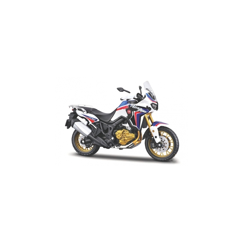 Maisto Honda African Twin motorkerékpár modell fehér-kék-piros
