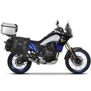 Complete set of SHAD TERRA TR40 adventure saddlebags and SHAD TERRA aluminium 55L topcase, including mounting kit SHAD YAMAHA Tenere 700 XTZ690
