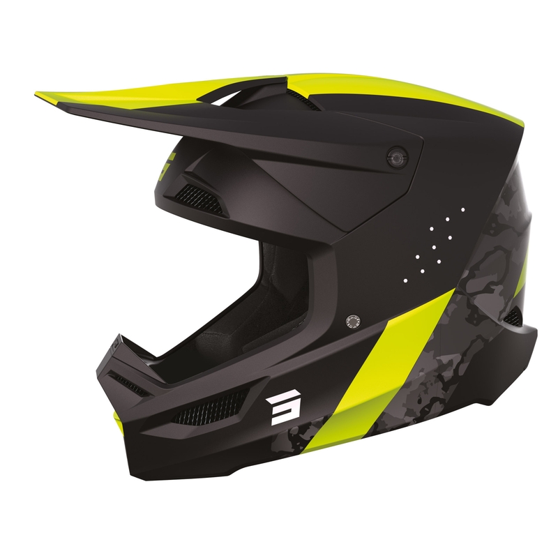 Shot Race Camo motocross bukósisak fekete-szürke-fluo sárga kiárusítás