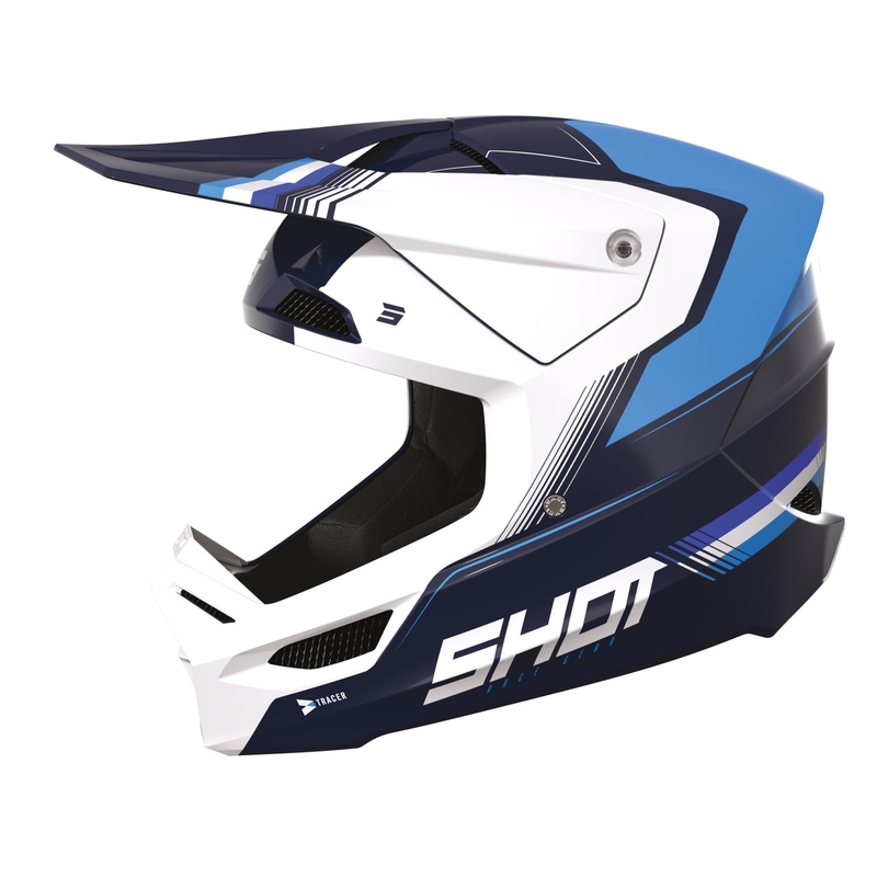 Shot Race Tracer motocross bukósisak fehér-kék kiárusítás