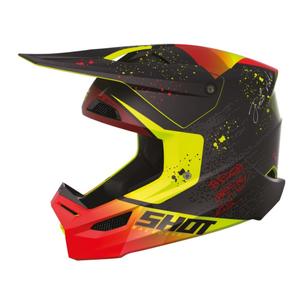 Shot Furious Matrix motocross bukósisak piros-fekete-fluo sárga kiárusítás