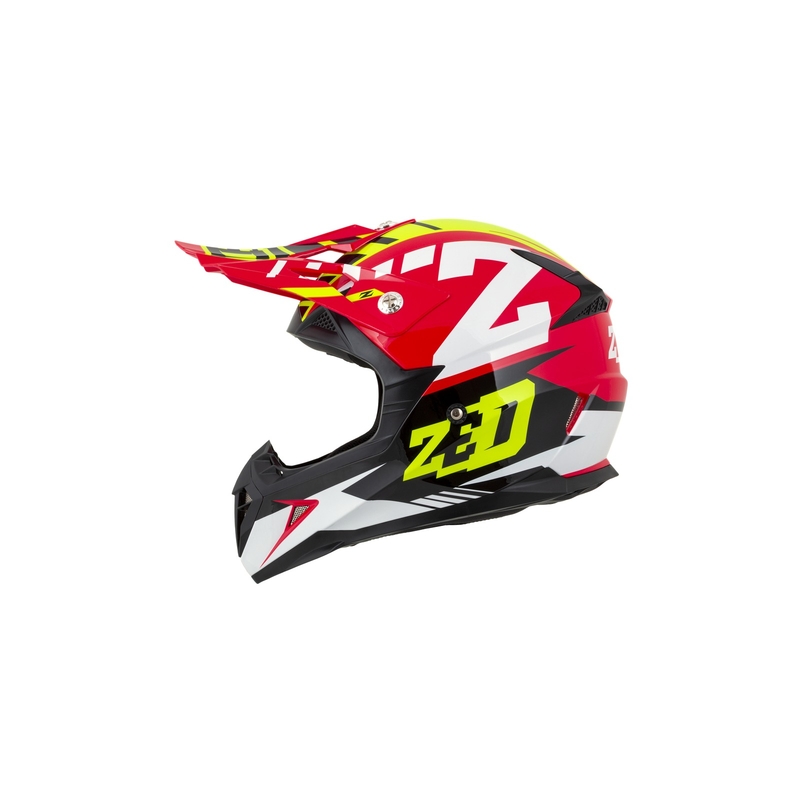 ZED X1.9 motocross bukósisak piros-fluo sárga-fekete-fehér