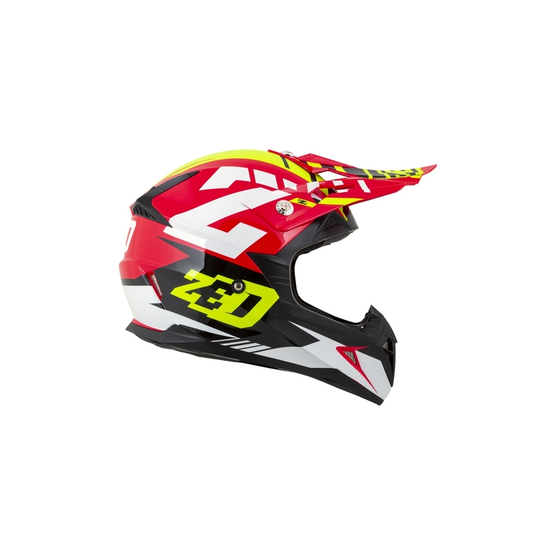 ZED X1.9 motocross bukósisak piros-fluo sárga-fekete-fehér