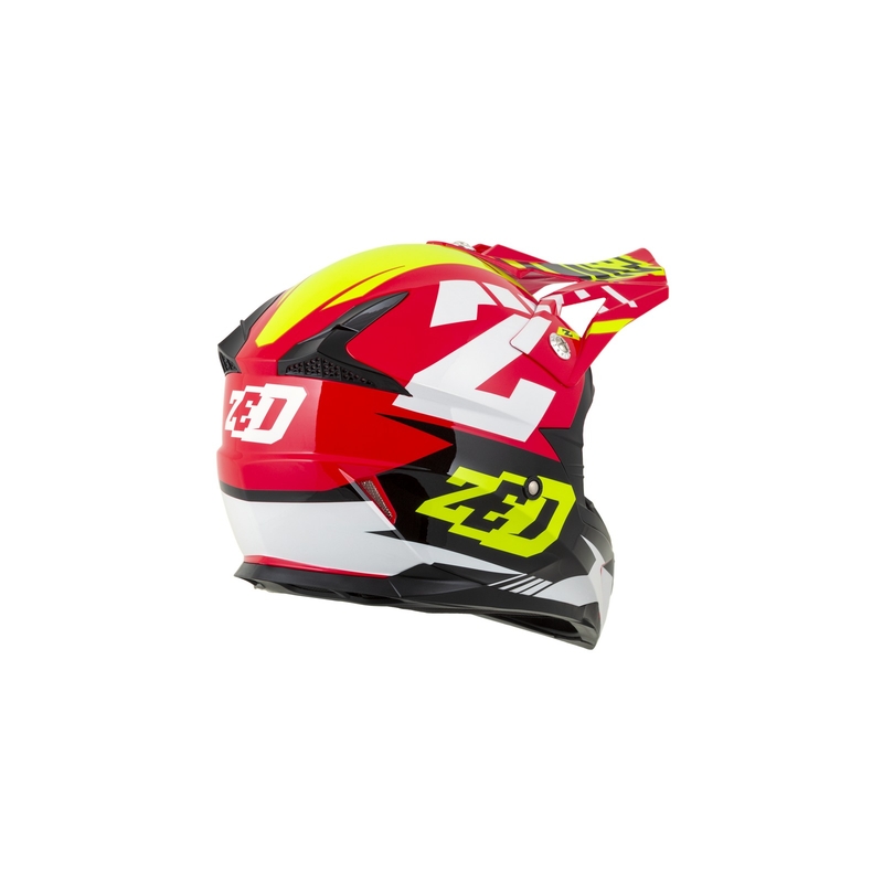 ZED X1.9 motocross bukósisak piros-fluo sárga-fekete-fehér