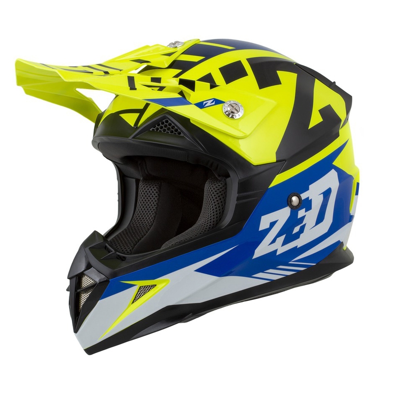 ZED X1.9 motocross bukósisak kék-fluo sárga-fekete-fehér