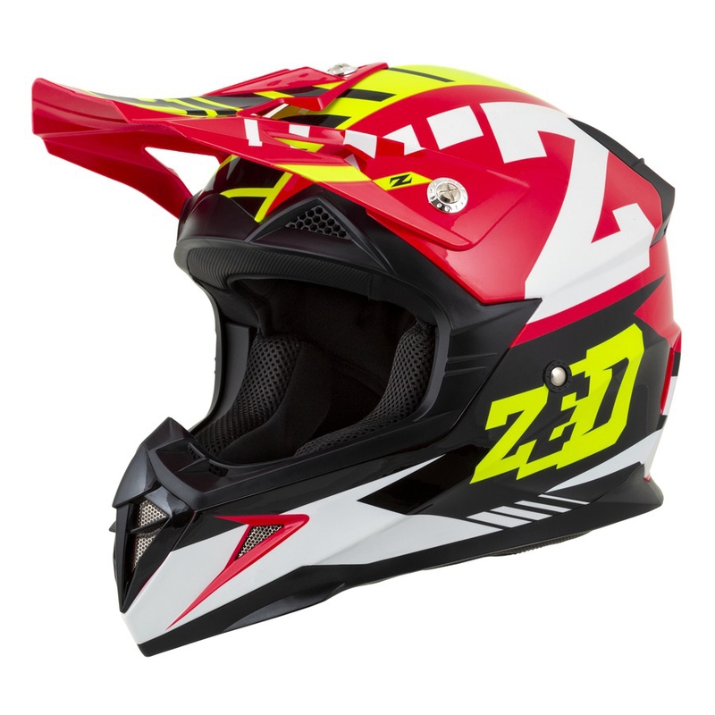 ZED X1.9 motocross bukósisak piros-fluo sárga-fekete-fehér