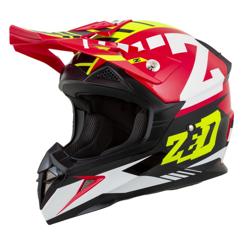 ZED X1.9D gyerek motocross bukósisak piros-fluo sárga-fekete-fehér
