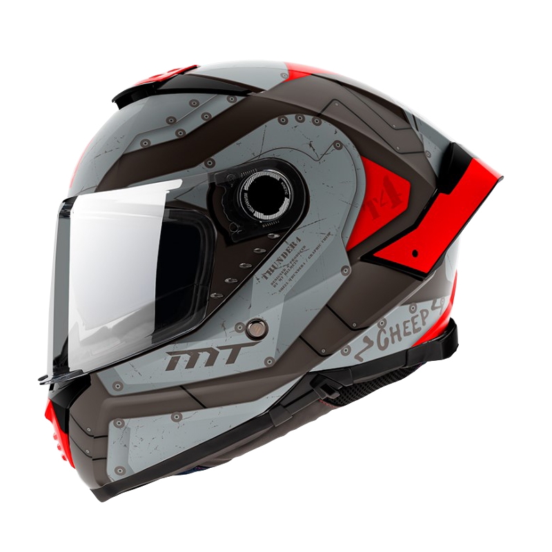 Integrální přilba na motorku MT Thunder 4 SV Cheep B5 černo-červeno-šedá