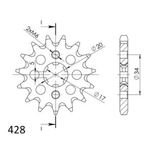 Első lánckerék SUPERSPROX CST-1264:17 17 fogak,428