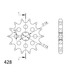 Első lánckerék SUPERSPROX CST-542:14 14 fogak,428