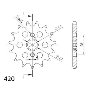 Első lánckerék SUPERSPROX CST-1127:14 14 fogak,420