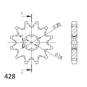 Első lánckerék SUPERSPROX CST-1263:11 11 fogak,428