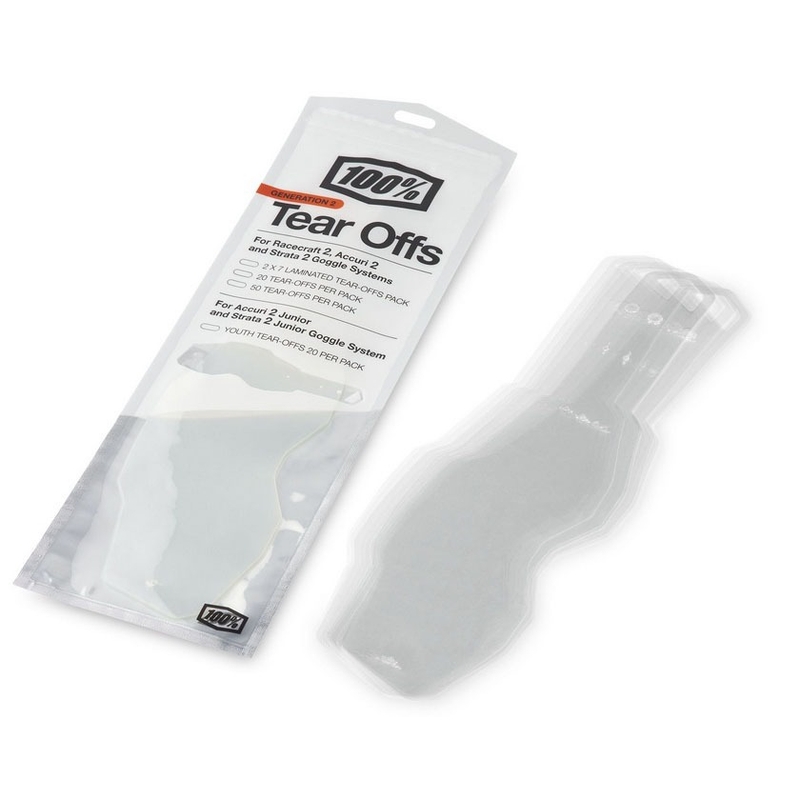 100% RACECRAFT 2/ACCURI 2/STRATA Tear Offs STANDART gyerek fólia 20 db