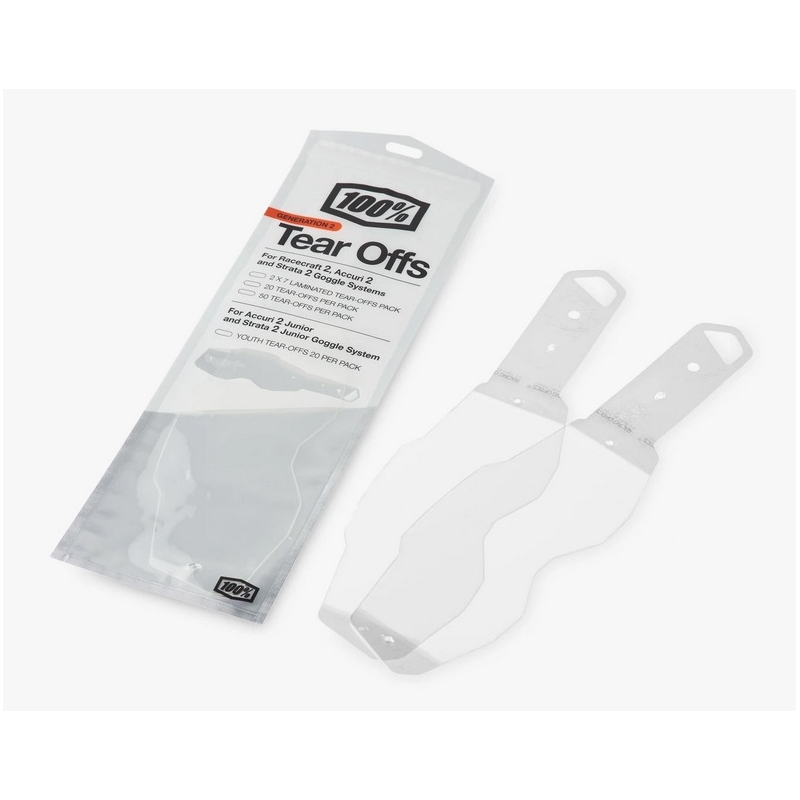 100% RACECRAFT 2/ACCURI 2/STRATA 2 Tear Offs STANDART fólia 20 db