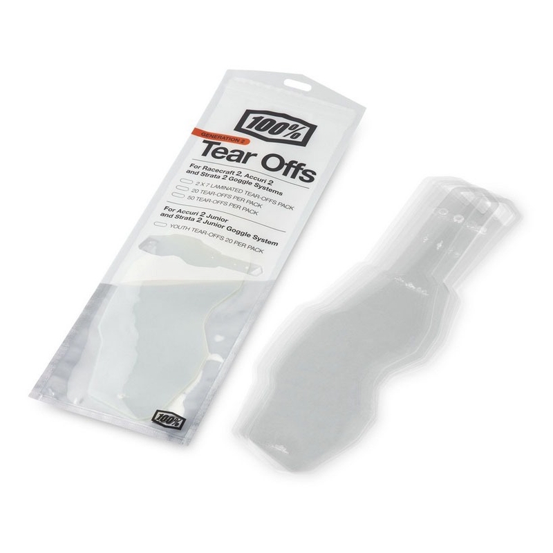 100% RACECRAFT 2/ACCURI 2/STRATA 2 Tear Offs STANDART fólia 50 db