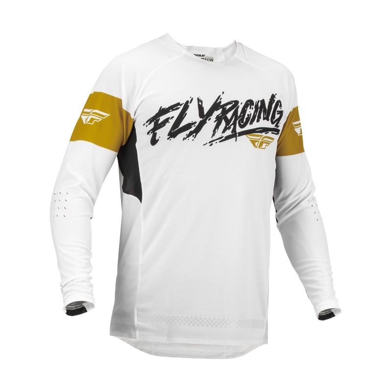 FLY Racing Evolution DST. motocross fehér-fekete-arany kiárusítás