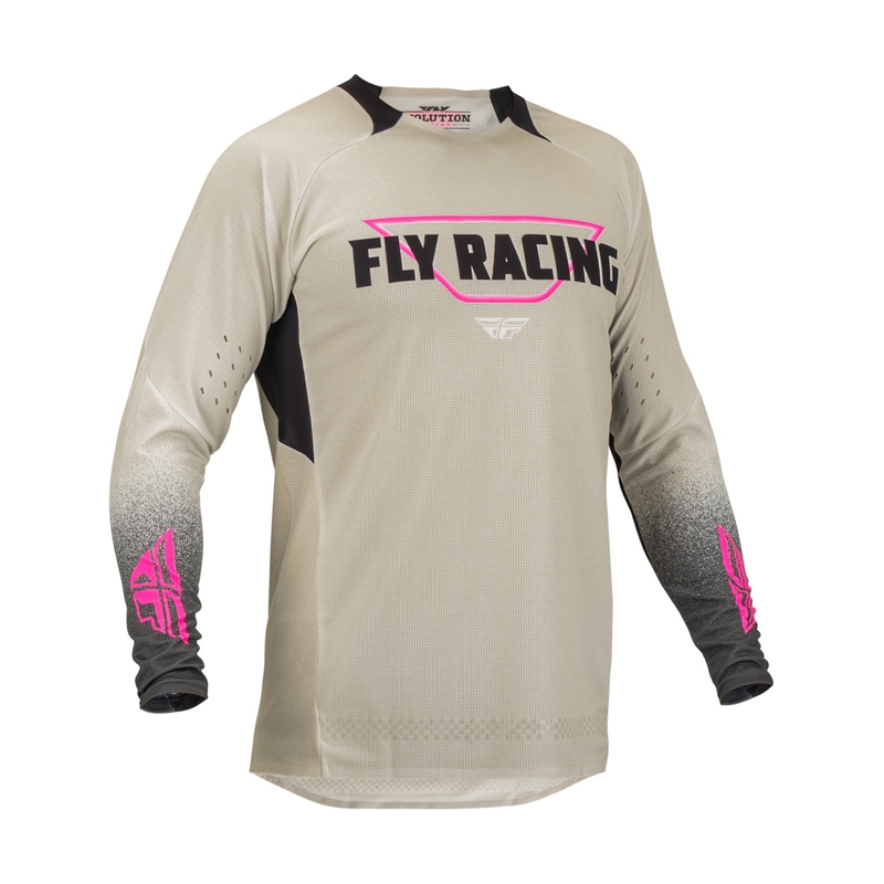FLY Racing Evolution DST. motocross mez fekete-rózsaszín-bézs
