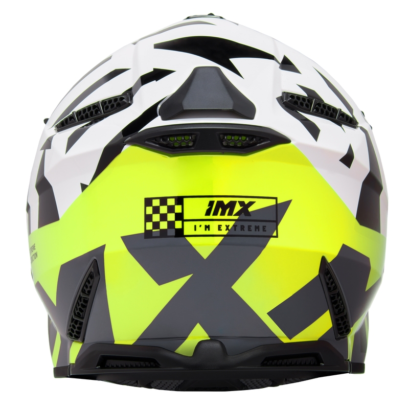 iMX FMX-02 motocross sisak fekete-fehér-fluo sárga