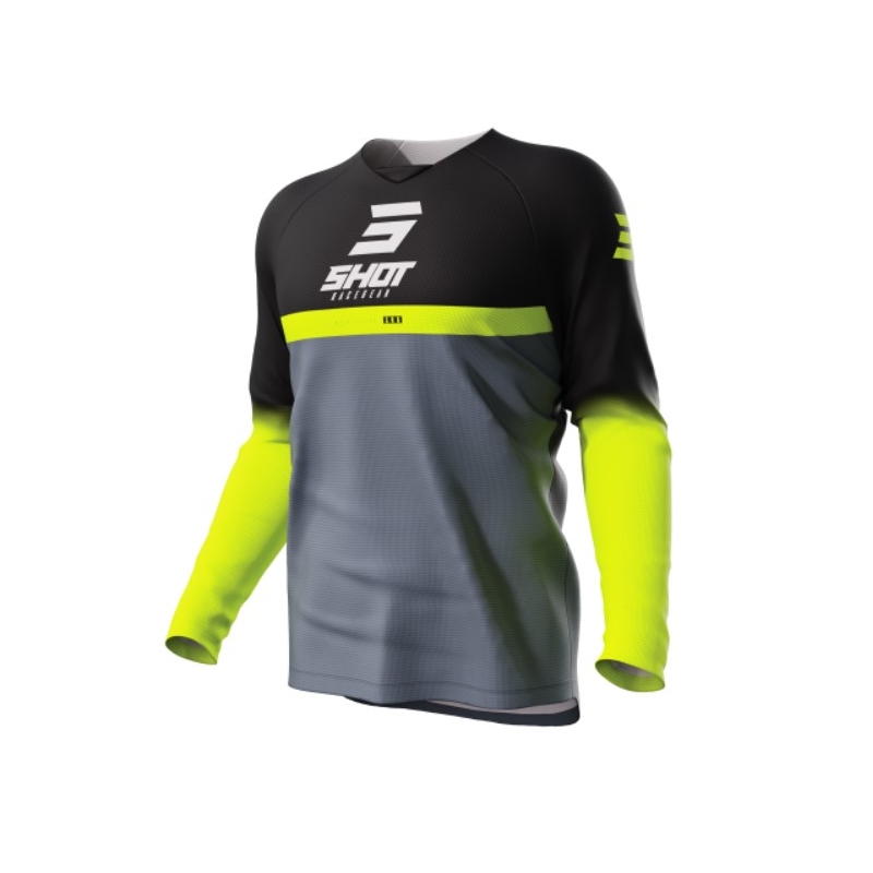 Shot Raw Kid Reflex gyerek motocross mez fekete-szürke-fluo sárga