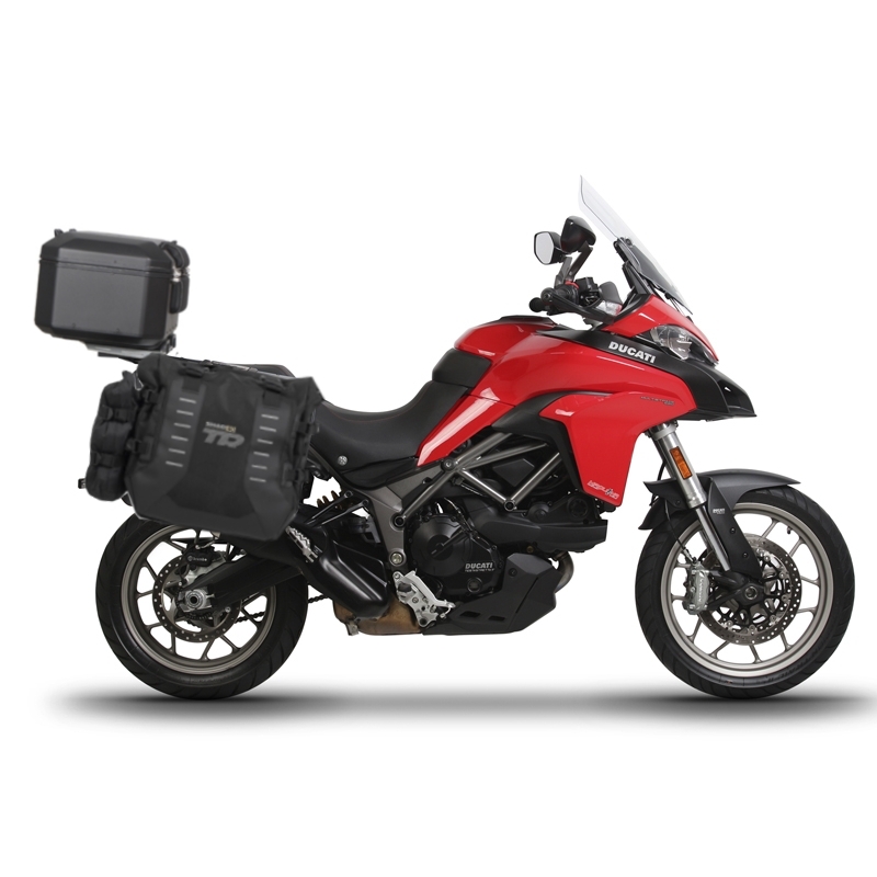 Complete set of SHAD TERRA TR40 adventure saddlebags and SHAD TERRA BLACK aluminium 55L topcase, including mounting kit SHAD DUCATI MULTISTRADA 950 / 1200 / 1260