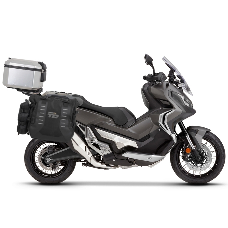 Complete set of SHAD TERRA TR40 adventure saddlebags and SHAD TERRA aluminium 37L topcase, including mounting kit SHAD HONDA X-ADV 750