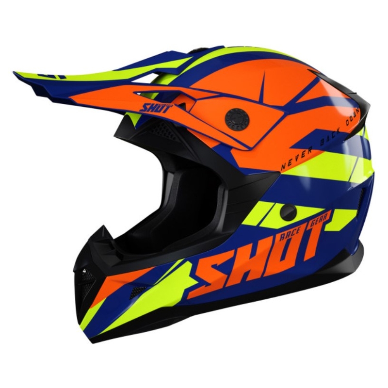 Shot Pulse Kid Revenge gyerek motocross bukósisak narancssárga-kék-fluo sárga