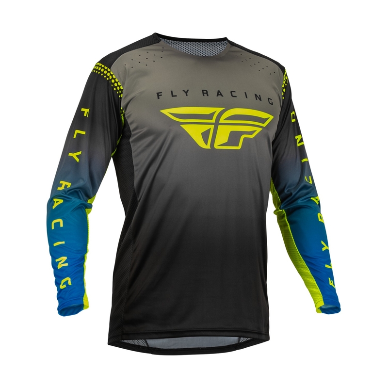 FLY Racing Lite 2023 motocross mez szürke-kék hi-vis kiárusítás