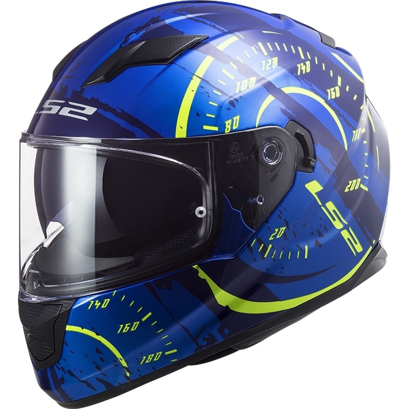 LS2 FF320 Stream EVO Tacho zárt bukósisak kék-fluo sárga
