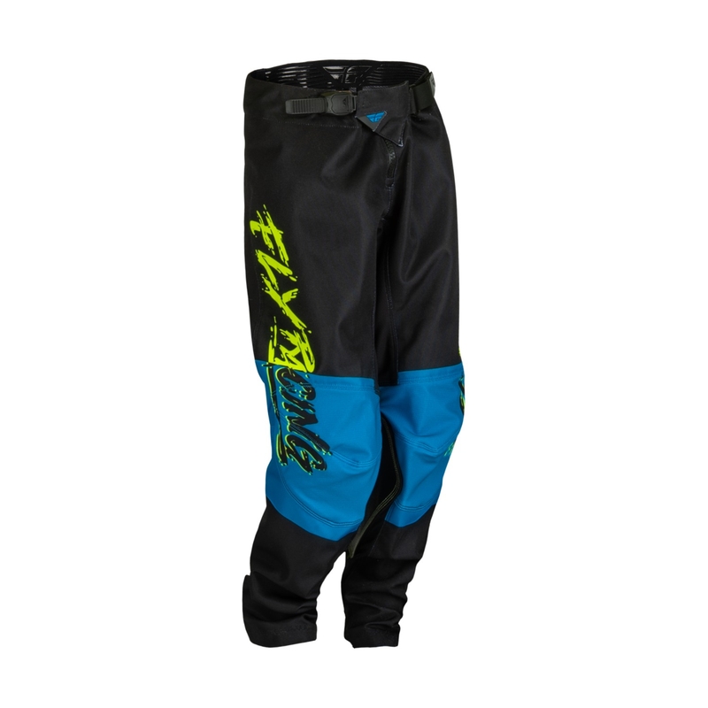 FLY Racing Kinetic Khaos gyerek motocross nadrág hi-vis fekete-kék kiárusítás