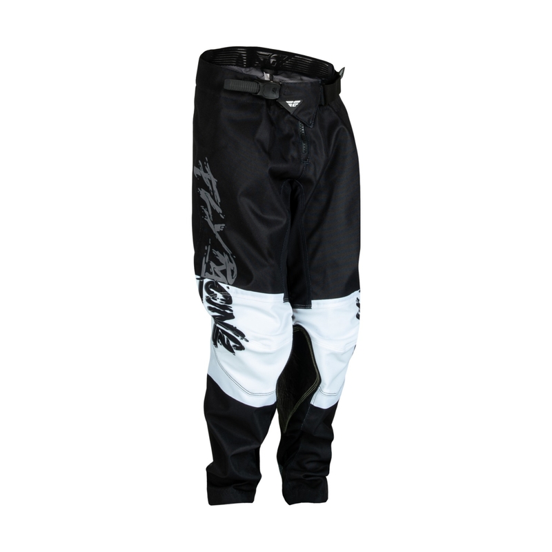 FLY Racing Kinetic Khaos gyerek motocross nadrág szürke-fekete-fehér kiárusítás