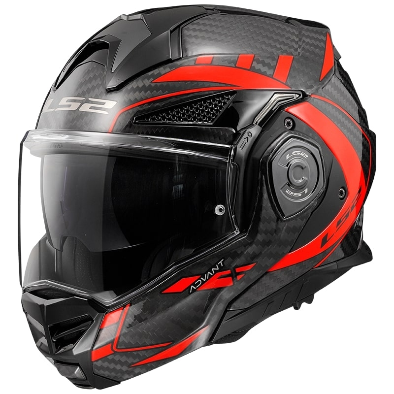 LS2 FF901 Advant X C Future hátrahajtható állú bukósisak fekete-fluo piros