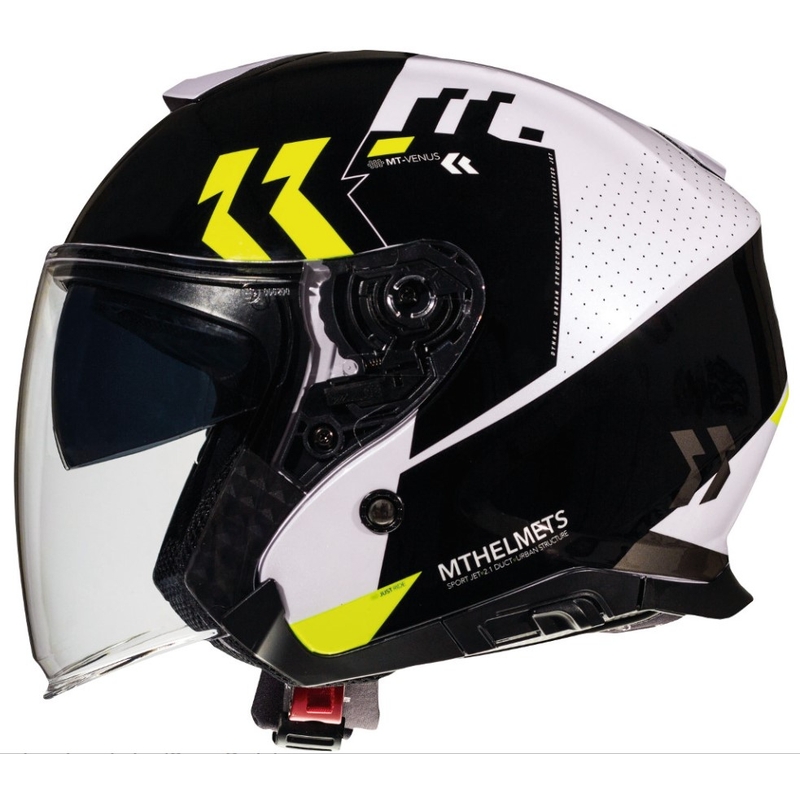 Mt Thunder 3 SV Venus nyitott bukósisak fekete-fehér-fluo sárga - II. minőség