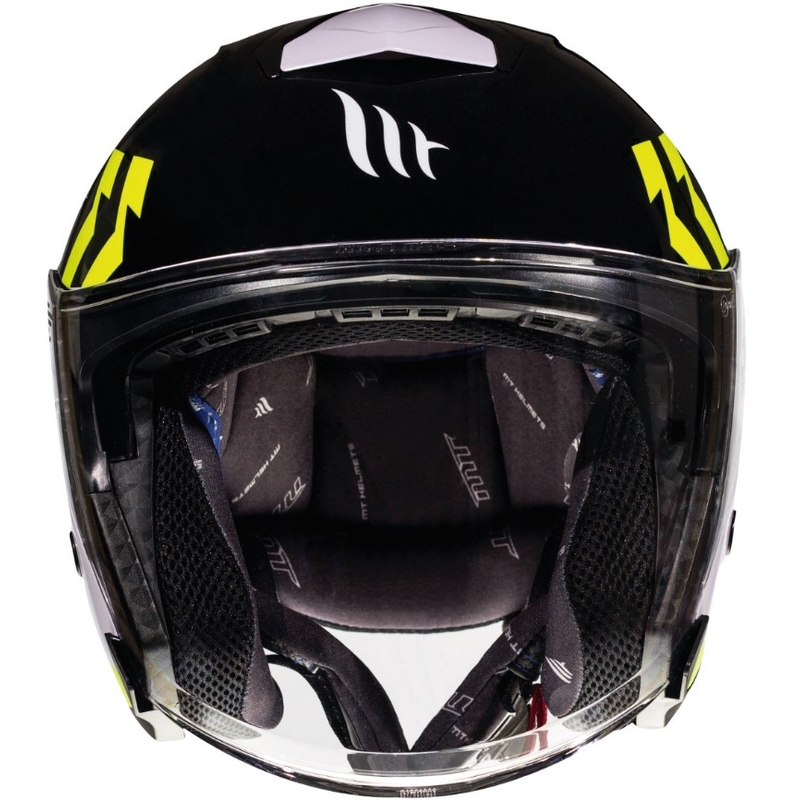 Mt Thunder 3 SV Venus nyitott bukósisak fekete-fehér-fluo sárga - II. minőség