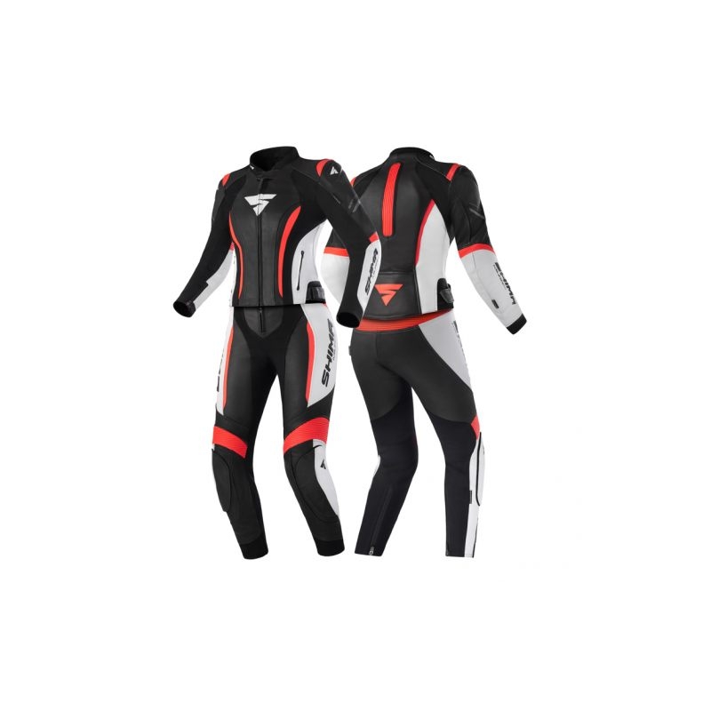 Női motoros overál Shima Miura 2.0 fekete-fehér-neon piros
