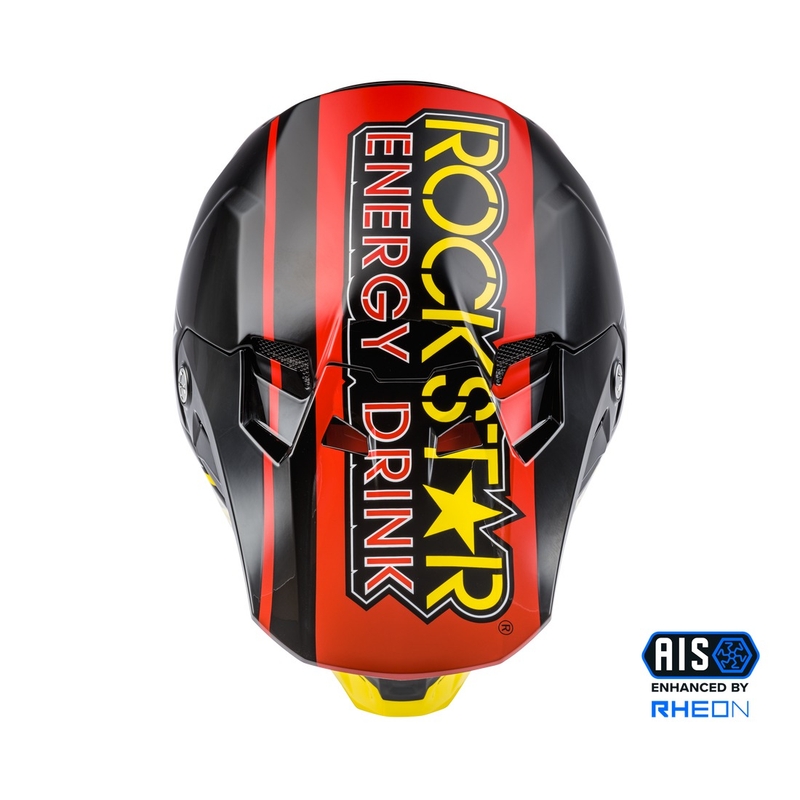 FLY Racing Formula CC Rockstar motocross bukósisak fekete-piros-sárga