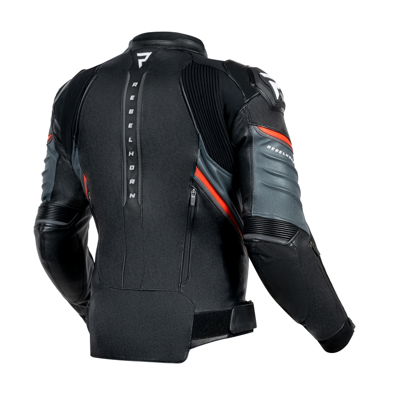 Rebelhorn Veloce motoros bőrkabát fekete-fluo piros