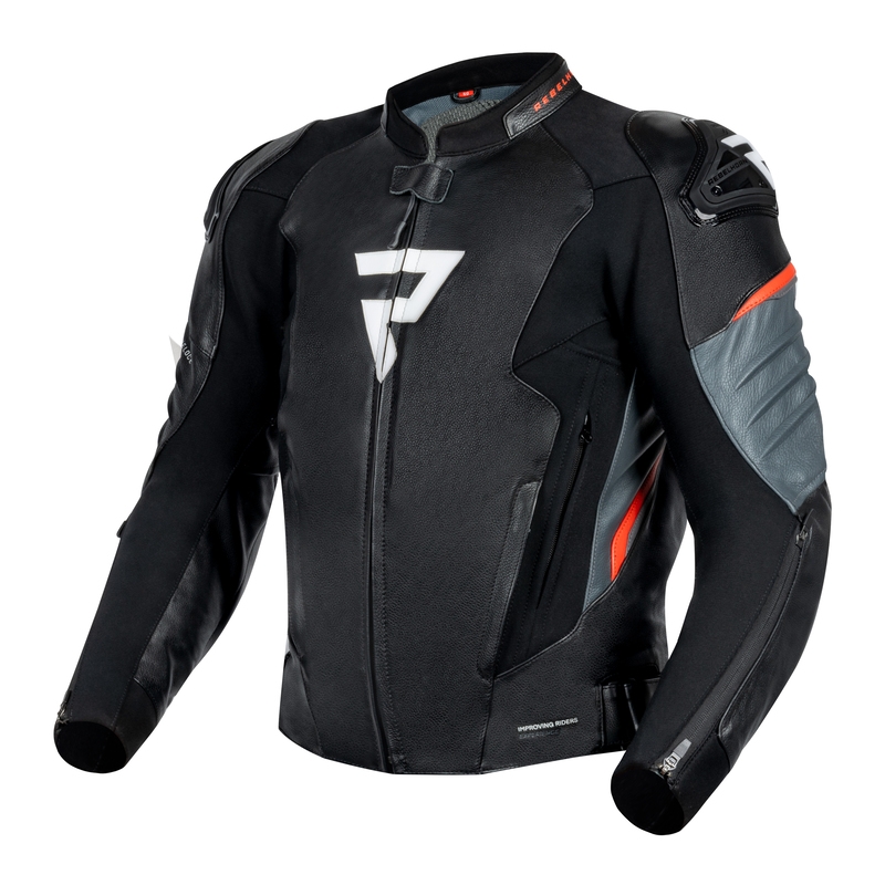Rebelhorn Veloce motoros bőrkabát fekete-fluo piros