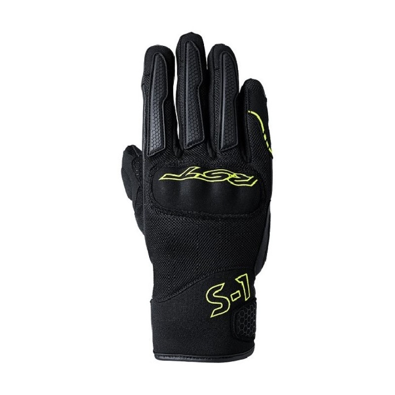 RST S-1 Mesh rövid motoros kesztyű fekete-fluo sárga kiárusítás