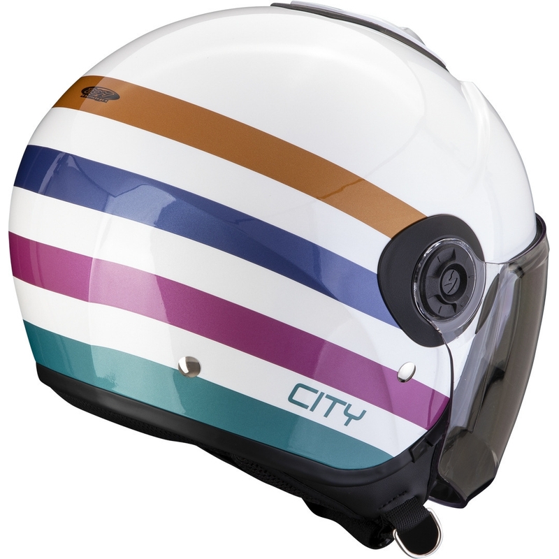 Scorpion EXO-CITY II Bee nyitott sisak fehér-zöld-arany